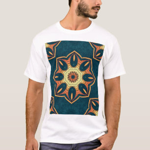 民族曼荼羅：シームレスなヴィンテージパターン Tシャツ