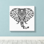 民族柄の象6 キャンバスプリント (インサイチュ (ウッドフロア))