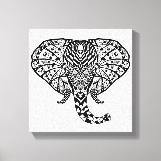 民族柄の象6 キャンバスプリント (正面)