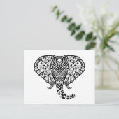 民族柄の象 ポストカード (スタンド正面)