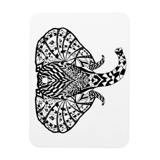 民族柄の象 マグネット (縦)