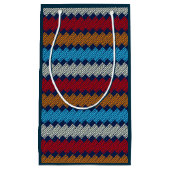 民族柄レース刺繍 スモールペーパーバッグ (正面)