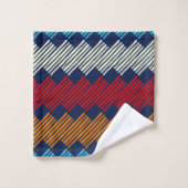 民族柄レース刺繍 バスタオルセット (ウォッシュタオル)