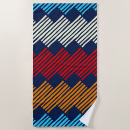 民族柄レース刺繍 ビーチタオル