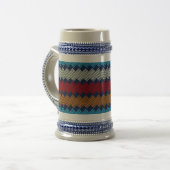 民族柄レース刺繍 ビールジョッキ (正面左)