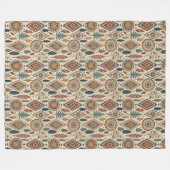 民族毛布伝統的時代を超越した部族芸術 フリースブランケット (正面(横))