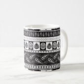 民族白黒:時代を超越したパターン コーヒーマグカップ (正面右)