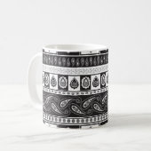 民族白黒:時代を超越したパターン コーヒーマグカップ (正面左)