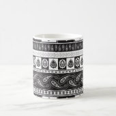 民族白黒:時代を超越したパターン コーヒーマグカップ (中央)