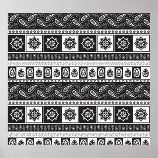 民族白黒：時代を超越したパターン ポスター (正面)