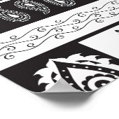 民族白黒：時代を超越したパターン ポスター (角)