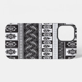 民族白黒：時代を超越したパターン iPhoneケース (裏面横)