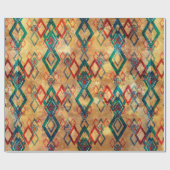 民族的なグランジボホの古い柄。部族アートプリント。  ラッピングペーパー (フラット)