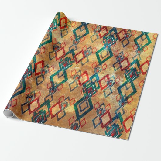 民族的なグランジボホの古い柄。部族アートプリント。  ラッピングペーパー (アンロールド)