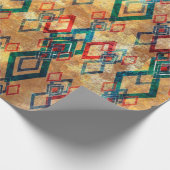 民族的なグランジボホの古い柄。部族アートプリント。  ラッピングペーパー (角)