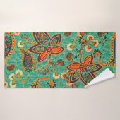 民族的なデザイン背景イリュストラのパターン バスタオル (バスタオル)