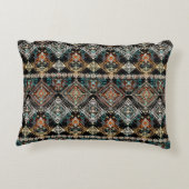 民族的なボホの継ぎ目のないパターン。エスノオーナメント。トリブ アクセントクッション (裏面)
