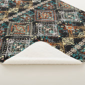 民族的なボホの継ぎ目のないパターン。エスノオーナメント。トリブ シェルパブランケット (3/4)