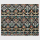 民族的なボホの継ぎ目のないパターン。エスノオーナメント。トリブ ラッピングペーパー (フラット)