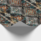 民族的なボホの継ぎ目のないパターン。エスノオーナメント。トリブ ラッピングペーパー (角)