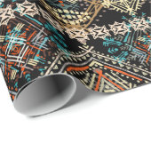 民族的なボホの継ぎ目のないパターン。エスノオーナメント。トリブ ラッピングペーパー (ロールコーナー)