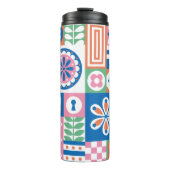 民族的なボホの継ぎ目のないパターン。部族アートプリント。アブ タンブラー (正面)