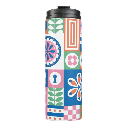 民族的なボホの継ぎ目のないパターン。部族アートプリント。アブ タンブラー (正面)