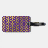 民族的なモロッコパープルと金ゴールドパターン ラゲッジタグ (裏面横)