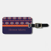 民族的な幾何学的パターン。名刺 ラゲッジタグ (正面横)