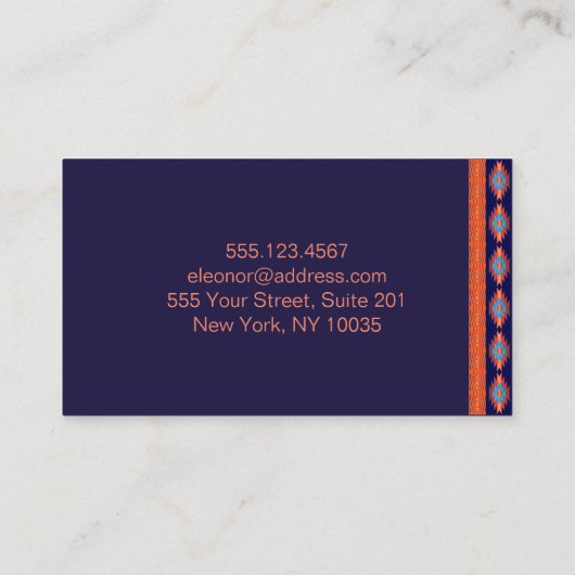 民族的な幾何学的パターン。名刺 名刺 (裏面)