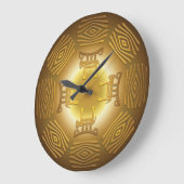 民族的な部族アフリカのパターン ラージ壁時計 (傾斜)