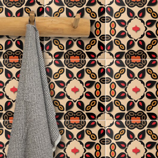 民族的アラベスク対称幾何学模様 タイル