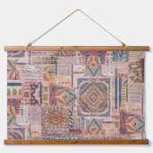 民族的パッチワーク抽象芸術つるウォール 吊り下げ型タペストリー (正面)