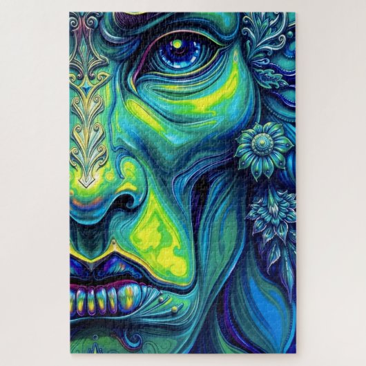 民族的謎：鮮やか抽象芸術ポートレート ジグソーパズル (縦)