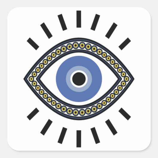 民族的邪悪な目の保護の守り スクエアシール (正面)