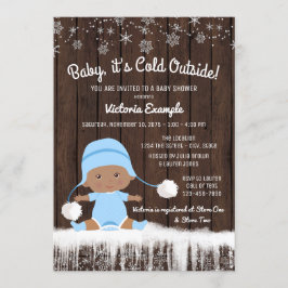 民族系の赤ちゃんのベビーシャワー Baby its Cold Outside 招待状