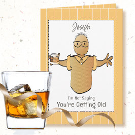 民族系男性キャラクターの白髪の誕生日 カード