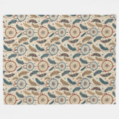 民族素朴土産のアーティストドリームキャッチャー フリースブランケット (正面(横))