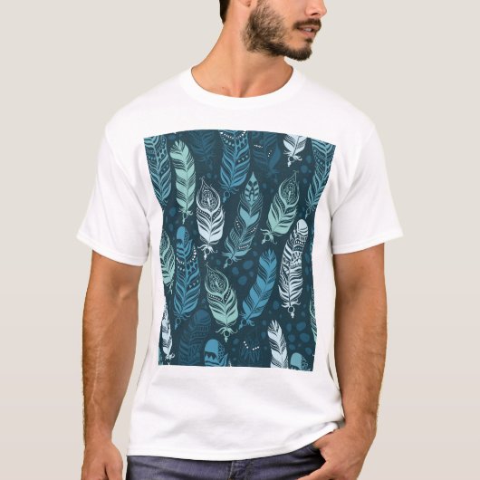 民族羽:シームレカラフルスパターン。 Tシャツ (正面)