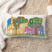 民族芸術アフリカの動物 ランバークッション (ブランケット)