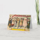 民族衣装を着た女性を描いたサーカスのポスター カード (正面)