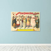 民族衣装を着た女性を描いたサーカスのポスター キャンバスプリント (インサイチュ (ウッドフロア))