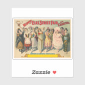 民族衣装を着た女性を描いたサーカスのポスター シール (シート)