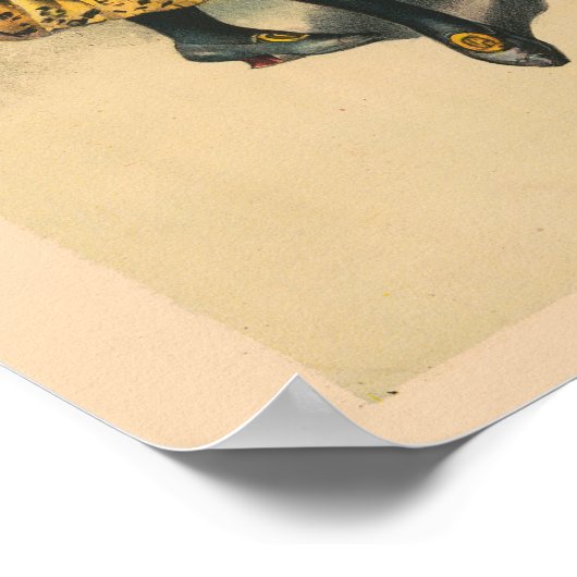 民族衣装を着た女性を描いたサーカスのポスター ポスター (角)