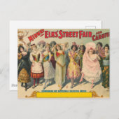 民族衣装を着た女性を描いたサーカスのポスター ポストカード (正面/裏面)