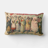 民族衣装を着た女性を描いたサーカスのポスター ランバークッション (裏面)