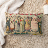 民族衣装を着た女性を描いたサーカスのポスター ランバークッション (ブランケット)