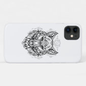民族装飾を施したオオカミの頭 Case-Mate iPhoneケース (裏面(横))