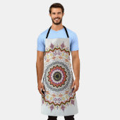 民族装飾：ヴィンテージ先住民オーナメント エプロン (着用した状態)