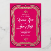 民族豊かな装飾 箔招待状 (正面)